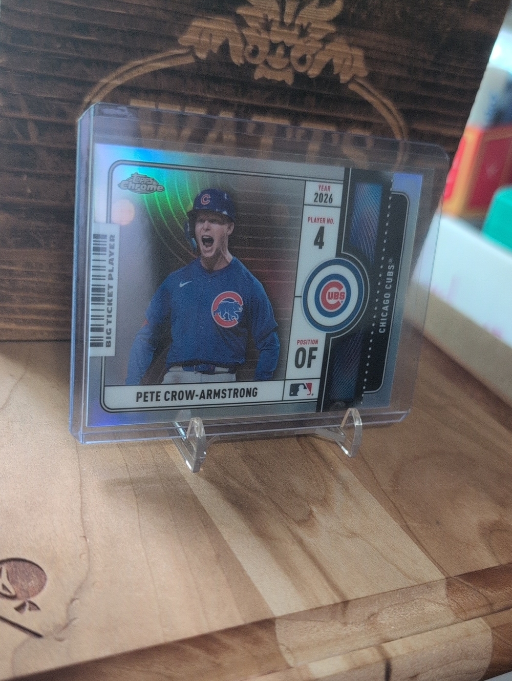 2026 Topps Chrome Pete Crow-Armstrong Big Ticket Player Cubs - Picture 2 of 3